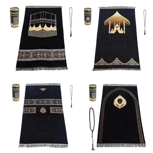 Compact Pocket Mat Box Portable for Prayer Muslims Islamic Prayer Mats Prayer Rug Gift Package with Rosary Beads Prayer Mat Travel Blanket