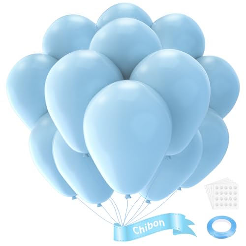 Llight Blue Latex Balloons, 100pcs 12inches Round Helium Light Blue Balloons for Birthday Baby Shower Wedding Birthday Party Decorations - color: Light Blue, size: 12 inches