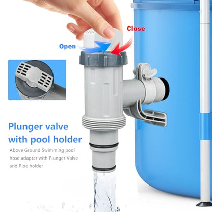 Plunger Valve with Pipe Holder – Pool Hose Adapter for Above Ground Pools, Pool Pump Hose Replacement Parts (2 Pack) - color: 2 Pack
