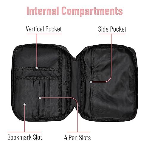Mr. Pen- Bible Cover Case | Carrying Book Case with Durable Handle and Zippered Pocket, Bible Protective Church Bag for Men & Women, Christian Gifts - color: Black