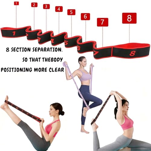 （2Pcs） Numbered Resistance Bands for Glutes & Yoga(Red&Purple | Adjustable Pull Rope for Full Body Workout, Arm Leg Exercise Equipment for Home Gym Training