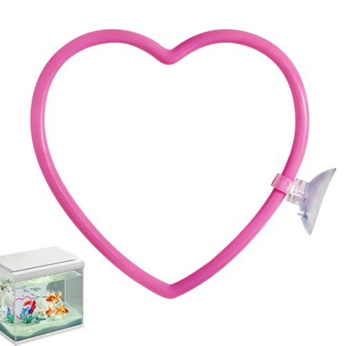 Heart Betta Fish Tank Decor Accessories, Pink Betta Fish Toys Decorations Supplies for Aquariums, Cute Design Not Easily Damaged Pink Aquariums Accessories