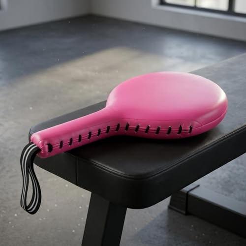 Reaction Training Paddle Stitching Kick Pad Wrist Strap Sports Gear for Beginners - color: Pink
