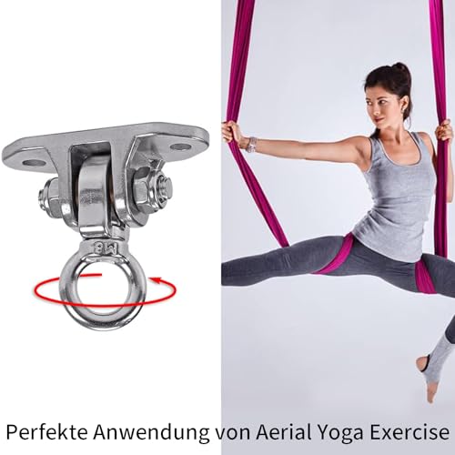 Stainless Steel Heavy Duty Swing Hanger 180°+360° Ceiling Swing Mount Free Swivel Swing Hook Swing Hardware Kit for Yoga Swing Hammock Chair Porch Swing Sets Heavy Punching Bag 1500 LB Capacity - size: 2 Holes-A