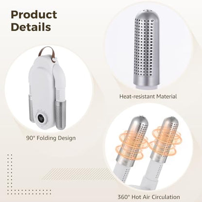 Portable 360° Hot Air Boot Shoe Dryer with Intelligent Timer, Foldable Boxing Glove Dryer for Gloves, Shoes, and Socks