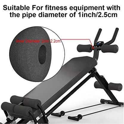 Foam Foot Pads Rollers Two Pair for Home Gym Exercise Machines Equipments Replacements with 1 Inch(2.5cm) Rod (Foam 9.25" X 2.76" Od X 0.87" Id) - color: Foam 9.25" X 2.76" Od X 0.87" Id