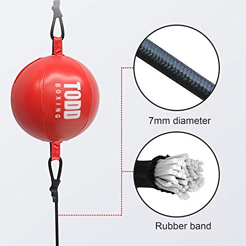 Speed Punch Bag Leather Speed Ball Hanging Boxing Punching Ball, Double End Ball with Boxing Reflex Ball for Gym MMA Boxing Sports Punch Bag - color: Silver
