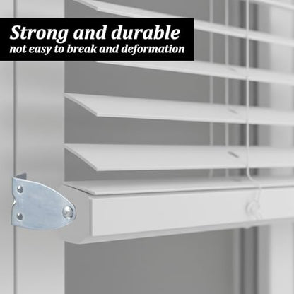 8 Pcs Hold Down Brackets Blinds Brackets Silver with Screws | Metal, Bottom Rail Holder, Replacements, Door Blind Bottom Rail Hold Clips, for Horizontal Shades, Windows Doors