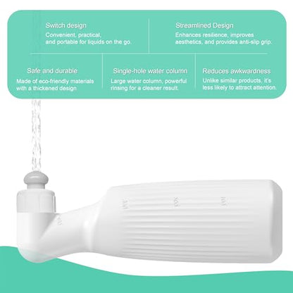 2-Pack Travel Bidet, 400ml/14.1oz Portable Handheld Bottle, White, with Lockable Nozzle and Flip-Top Cap