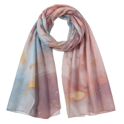 Hijab Scarf for Women Fashion Printed Modal Hijab Head Wrap Scarves Lightweight Long Scarf Shawls - color: Watercolor Pink