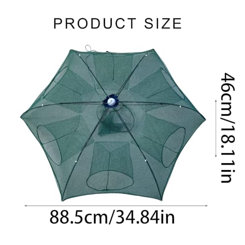 6/8/10/12 Holes Umbrella Fishing Net Cage Shrimp Fish Trap Foldable Fishing Baits Trap Crawfishes Trap Cast Net Cage - size: 8 holes