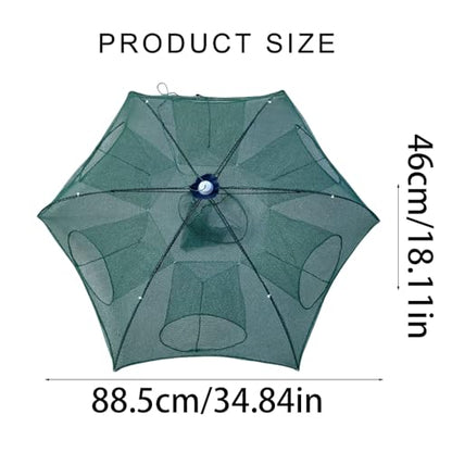 6/8/10/12 Holes Umbrella Fishing Net Cage Shrimp Fish Trap Foldable Fishing Baits Trap Crawfishes Trap Cast Net Cage - size: 8 holes