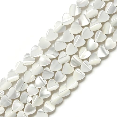 8mm Natural White Mother of Pearl Shell Heart Beads for Jewelry Making - color: 8mm Heart Shape