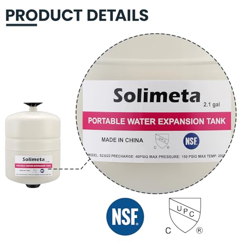 2.1 Gallon Potable Water Expansion Tank with Adjustable Wall Bracket & Gas Water Heater Installation Kit (24" Stainless Steel Hoses 3/4" FIP + 24" Gas Connector) - style: 2.1 gallon with tube and bracket