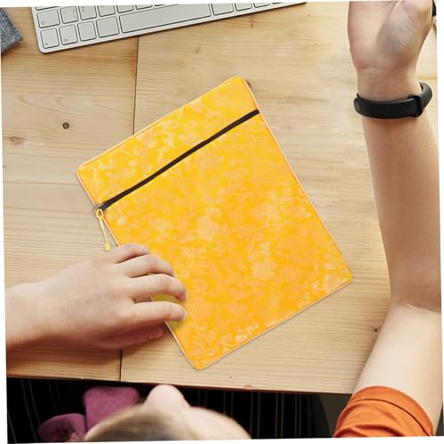 CALLARON Bible Cover Brocade Pouch for Book Storage Wallet for Women Office Bag - color: Yellow