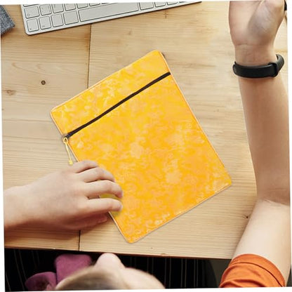 CALLARON Bible Cover Brocade Pouch for Book Storage Wallet for Women Office Bag - color: Yellow