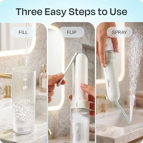 Portable Electric Bidet for Travel - Portable Bidet Rechargeable Handheld Sprayer with 3 High Pressure Modes, USB-C, Adjustable Nozzle & Extra Clean Kit, IPX6 Waterproof Peri Bottle (White) - color: White