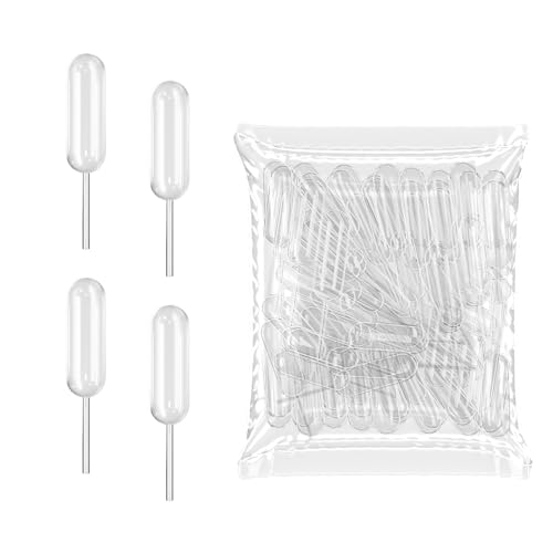 [Strip Style] Vabiooth 50Pcs 4mL Cupcakes Disposable Plastic Transfer Pipettes Liquid Dropper for Chocolate or Strawberries Cupcakes, Ice Cream, Mini Cakes, Waffles, Children's Painting - size: 50pcs, style: Strip Style