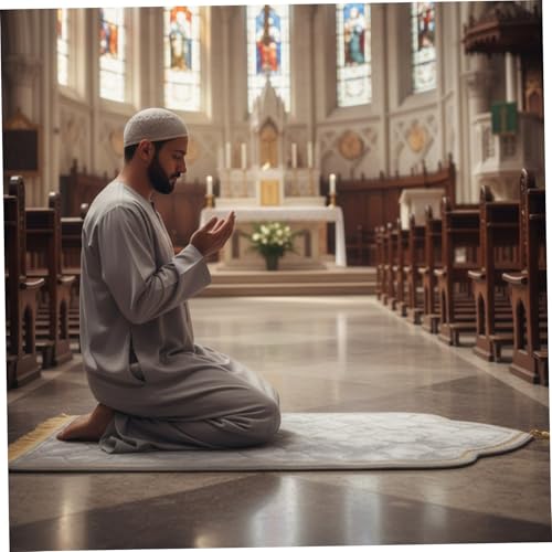 Prayer Mat Thick Soft Flannel Muslim Prayer Rug with Tassel Padded Praying Mat for Daily Salah, 26x45in, Grey, Rug - color: Grey