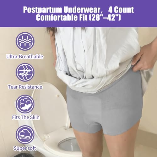 Postpartum Essentials Recovery Kit for New Moms, 16 Pcs Perineal Care Set with Peri Bottle, Disposable Underwear, Postpartum Pads & Cooling Pad Liners, Hospital Bag Essentials - size: 4-ln-1