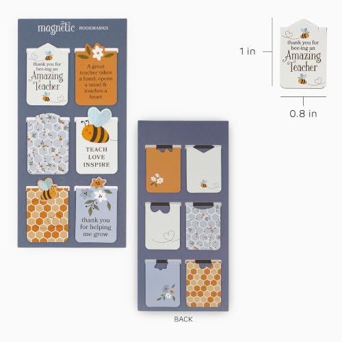 With Love Magnetic Bookmarks: Amazing Teacher (Bookmark Set of 6) | Teacher Appreciation Gifts, Small Magnets, Page Markers - Books, Bibles, Fridge Magnets, Teacher Gifts, Book Lovers, Floral - color: Amazing Teacher (Set/6, Sm)