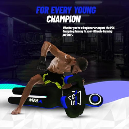MMA Grappling Dummy Brazilian JIU Jitsu BJJ Punching Bag for Self Defense Wrestling Judo Karate Boxing Throwing Submission Standing Position - UNFILLED - color: Black Blue, size: 6FT / 70"
