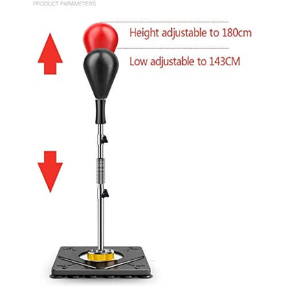 Freestanding Boxing Speed Punching Bag Reflex Bag, Adjustable Height for Adults and Child Packing Punching Ball, Fitness Training Equipment Household Tumbler-Rot - color: Rot