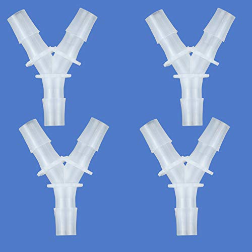 Quickun 11/16" Hose Barb Fitting Equal Barbed Y Shaped 3 Way Plastic Joint Splicer Mender Adapter Union for Air Line Tubing Pipe (Pack of 4) - size: 11/16"