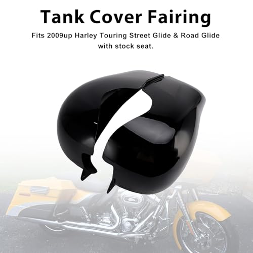 Tank Cover Fairing for Harley Street Glide Road Glide 2009-2024 - ABS Plastic Bolt-On Tank Console Overlay - Replacement for OEM 61459-09 61461-09 - Fits Touring Models with Stock Seat