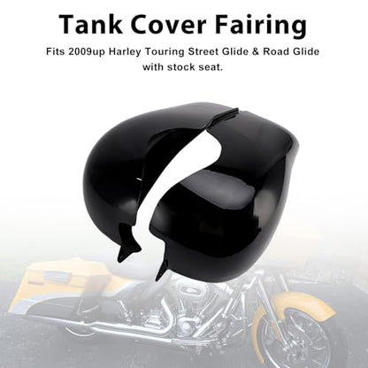 Tank Cover Fairing for Harley Street Glide Road Glide 2009-2024 - ABS Plastic Bolt-On Tank Console Overlay - Replacement for OEM 61459-09 61461-09 - Fits Touring Models with Stock Seat