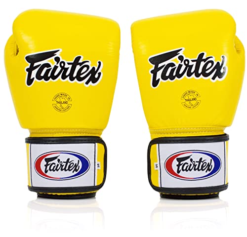 Fairtex BGV1BR Breathable Boxing Gloves, Lightweight Shock Absorbent Gear - color: Yellow, size: 8 oz