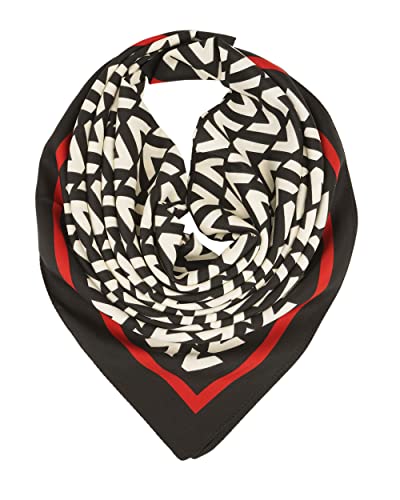 YOUR SMILE Silk Like Scarf Women's Fashion Pattern Large Square Satin Headscarf Headdress - color: Cherry