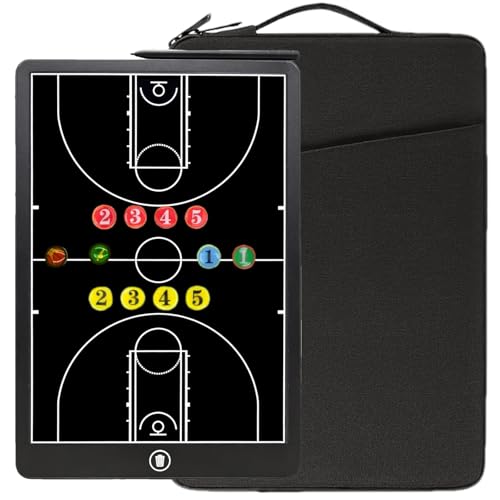 Basketball Magnetic Coaching Board –16" Professional Basketball Tactics Board & Basketball Clipboard for Coaches, Magnetic Player Number Magnets, Dry Erase, Carrying Case