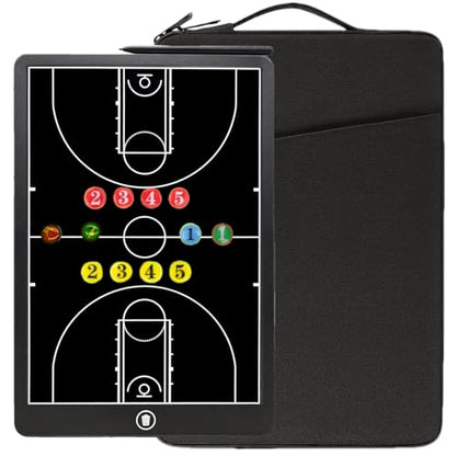 Basketball Magnetic Coaching Board –16" Professional Basketball Tactics Board & Basketball Clipboard for Coaches, Magnetic Player Number Magnets, Dry Erase, Carrying Case