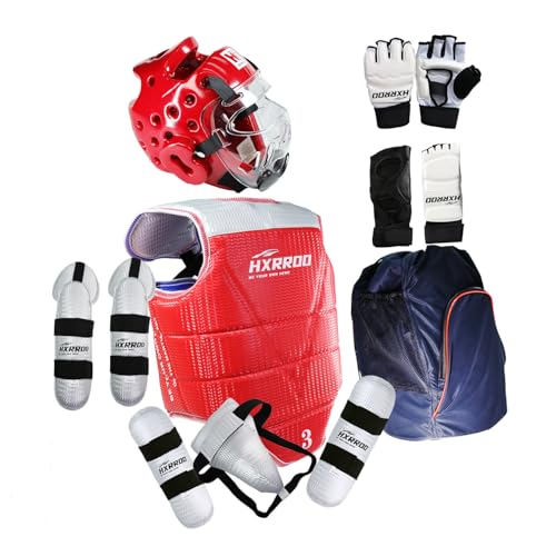 13 pcs Taekwondo Sparring Gear Set Ultimate Protective Gear for Taekwondo Karate Trainer Youth Adult - color: red, size: 3#