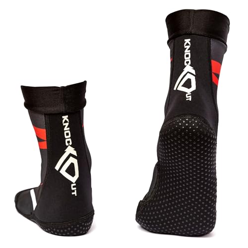KO Sports Gear Grip Socks for Wrestling, BJJ & MMA, Closed-Toe Non-Slip Socks with Rubber Sole for Mats, Yoga, Home, Hospital - size: 10-11