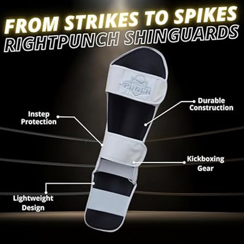 PU Leather Shin Guards for Kickboxing, MMA, Muay Thai Training, Protective Shin Pads - color: White, size: Medium