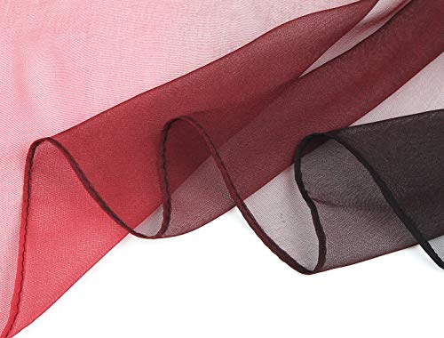 uxcell Women'sChiffon Sheer Long Scarf Silky Gradient Party - color: Red Black