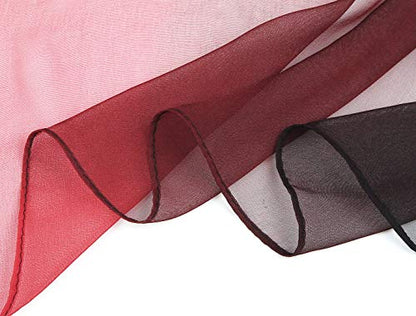 uxcell Women'sChiffon Sheer Long Scarf Silky Gradient Party - color: Red Black