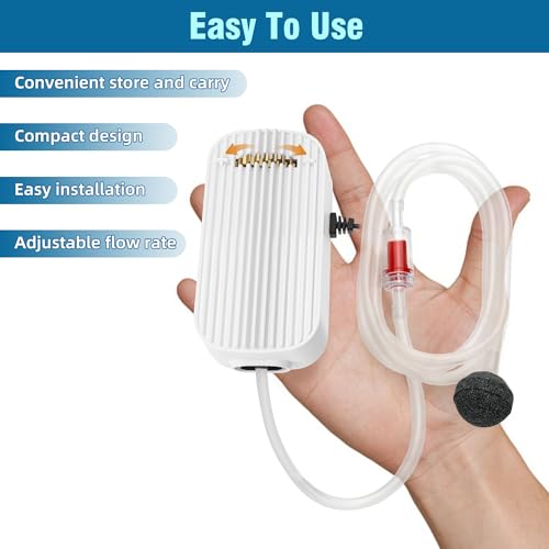 Quiet Aquarium Air Pump 4.5W Fish Tank Oxygen Aerator Pump with Air Stone Airline Tubing Check Valve Aquarium Bubbler for 20-70 Gallon Fish Tanks - size: 4.5W