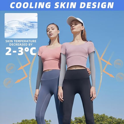 BHYTAKI UV Sun Protection Arm Sleeves, UPF 50 Sports Cooling Arm Compression Sleeves for Men Women Teenager - color: 1 Black+1 Dark Gray+1 Light Gray+1 Red