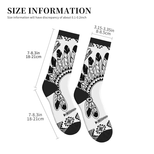 Cute Goldendoodle Unisex Funny Novelty Socks, Funky Crazy Cool Crew Dress Socks - color: Pacific Northwest Native American Art