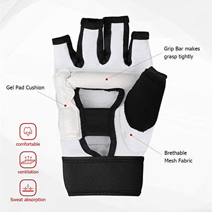 Punch Bag Training Gloves, LangRay MMA Grappling Gloves for Sparring Martial Arts Boxing Training for Adults and Kids - size: Small, style: Taekwondo White