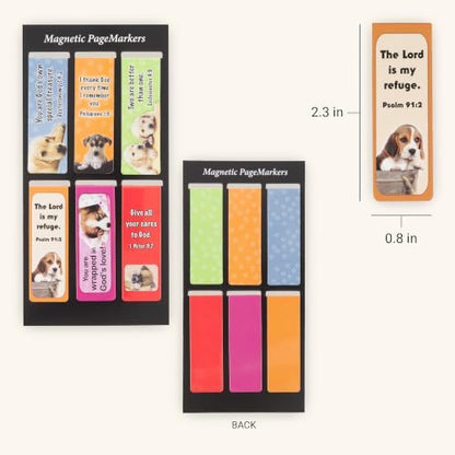 Christian Art Gifts Magnetic Scripture Bookmark Set: Special Treasure Puppy - color: Puppies #1