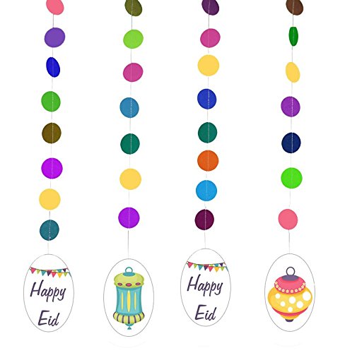 Eid Lanterns Party Multicolored Hanging Decorations (4 Pack) - color: Hanging Swirls Decorations (12 Pack)
