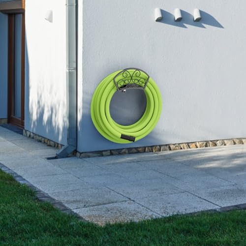 GOFORWILD Decorative Garden Hose Holder Holds 125-Feet of 5/8-Inch Hose | Hose Butler Sturdy Water Hose Rack, Durable Wall Hose Hanger Made of Gauge Steel Rust Resistant