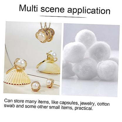 Luxshiny 2pcs Acrylic Makeup Storage Tank Bamboo Lid Tip Holder for Cotton Swabs Toothpicks