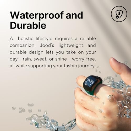 TAKVA - Zikr Ring Jood | Improved, Smart Tasbih Ring (Interchangeable Ring Sizes) (Black) - color: Black