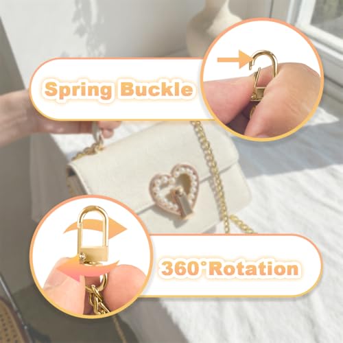 ELANE 4 Pack Purse Chain Strap，47 inch Purse Straps Replacement Crossbody Purse Chains for Handbags DIY - color: O-light Gold-4 Pack