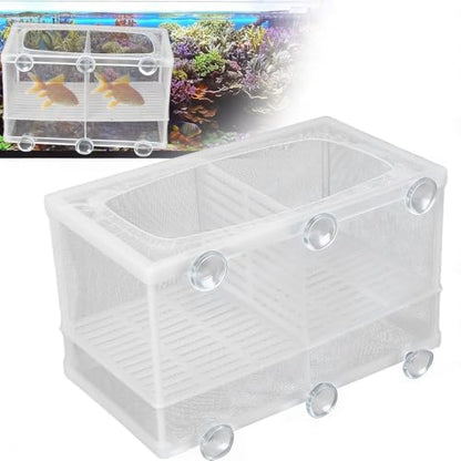 Aquarium Breeder Box with Suction Cups Partition Design Detachable Isolation Hatchery for Fish Fry Tank Breeding(L with Partition) - size: L (with Partition)
